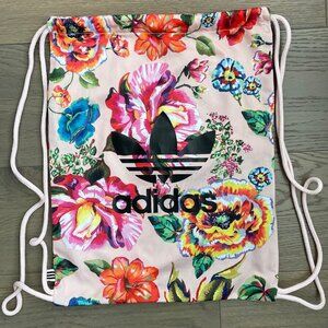 Adidas Farm Rio Floral Drawcord Fabric Backpack Bag Pink + Multi Color Sz OS